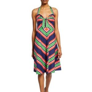 Trina Turk Halter Rhiannon Striped Multi Size 4 Circle hem